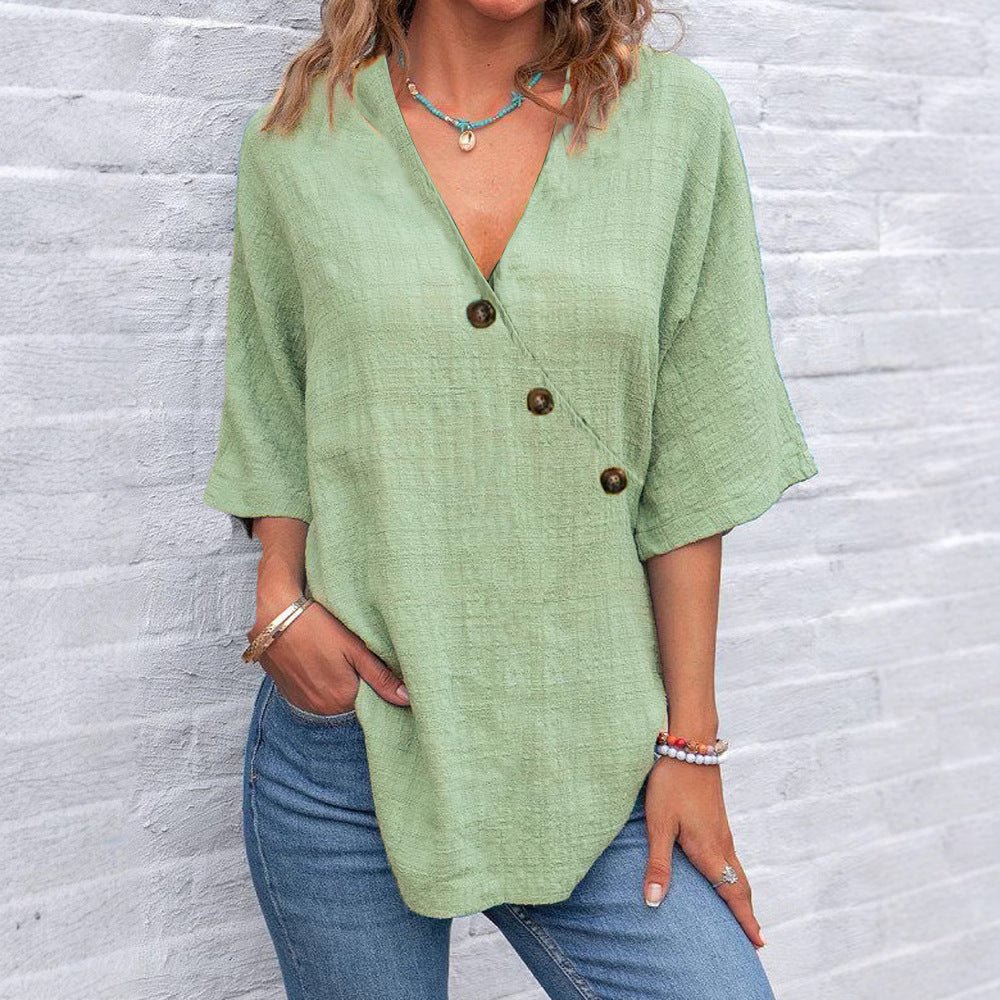 Bronte | Soft Drape Button Blouse - Where comfort meets confidence