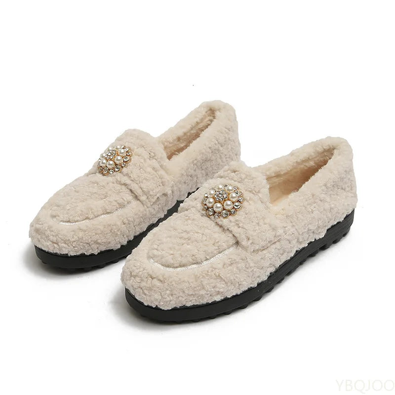 ALBA | Cozy Pearl Slip-On Loafers